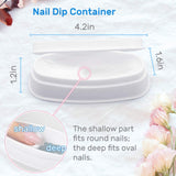 Kalevel French Nail Dip Tray Dipping Powder Container Manicure Bowl with Nail Art Dust Brush Powder Remover Brush Cleaning (Pink)