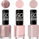 Rimmel London 60 Seconds Super Shine Nail Polish, 262 Ring a Ring O Roses 8Ml