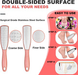 2 Pieces Pedicure Rasp Foot File, Professional Foot Care Pedicure Stainless Steel File to Removes Hard Skin, Can Be Used on Both Dry and Wet Feet