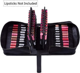 Rownyeon Lipstick Organiser Makeup Bag Travel Protable Lipstick Organizer Bag,Lipstick Case Lipstick Holder Box,2 Layer Professional Makeup Artist Organiser Bag for Lip Gloss (67 Slot Golden Zipper)