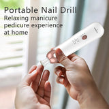 Professional Manicure Pedicure Kit, Electric Nail File Set, Cordless Electric Nail Drill Machine, 5 Speeds Hand Foot Care Tool for Nail Grind Trim Polish(White）