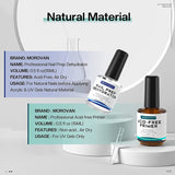 Morovan Gel Nail Polish Primer, Professional Natural Nail Prep Dehydrate and Acid-Free Primer, Nail Prep Dehydrator and Primer Set,Dehydrate Fast Air Dry for UV Poly Gel Polish Acrylic Powder