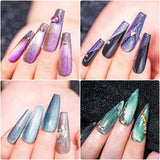 VERONNI Glitter Magnetic Gel Nail Set 9D Cat Eye Gel Nail Polish, Glitter Reflective Nail Polish Kit Soak off UV LED 6 Colors Gel Nail Polish Set with 1 Magnet Stick (6 Pcs)