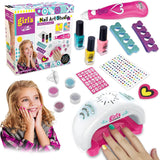 Kid Nail Studio Set Kids Nail Polish Kit Girls Nail Salon Games Kids Manicure Sets for Girls Girls Age 6-12