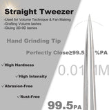 PAFASON Stainless Steel Eyelash Extension Tweezers Set-Precision Tweezers for Grafting 2D-6D Volume & Individual False Lashes Extensions with PU Leather Case