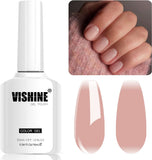 Vishine Milky White Gel Nail Polish - 16Ml Nude Skin Tone Gel Polish Translucent Nail Soak off LED Nail Lamp Jelly French Manicure Nail Art Gel 0.54Oz M090