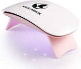 MAGIC ARMOR LED/UV Nail Lamp for Gel Nail Polish Design 6W Hand Guard Nail Lamp, Mouse Shape Mini Nail Dryer Uv Nail Light Portable Curing Light for Gel Nail Polish (Pink)