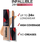 L'Oreal Paris Concealer, Full Coverage, Longwear with a Matte Finish, Infallible 24H More than Concealer, 330 Pecan