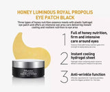 Jmsolution Honey Luminous Royal Propolis Eye Patch, Black (60 Patches)