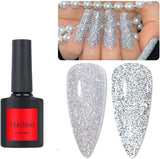 VERONNI Silver Gel Nail Polish Reflective Glitter Gel Polish Diamond Shimmer Gel Nail Colorful Sparkly Nail Gel Soak off UV LED Gel Nail Art Manicure Salon DIY(01)