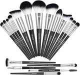 MAANGE 18 Pcs Makeup Brushes Premium Synthetic Makeup Brush Set Professional Make up Brushes for Foundation Concealers Blush Eye Makup(Black Silver)