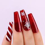 AIMEILI Soak off UV LED Gel Nail Polish Glitter Christmas - Heart Break Red (095) 10Ml