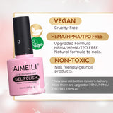 AIMEILI Pearl Gel Nail Polish, Shimmer Mermaid Nail Gel Soak off U V Gel Polish 10Ml