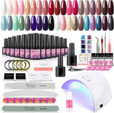 Coscelia 40 Pcs Gel Nail Polishes Kit with 36W LED U V Nail Lamp Curing Gel Polish Set with Popular Gel Nail Polish Base Top Coat Gel Nail Set DIY at Home,Nail Manicure Tools for Nail Design