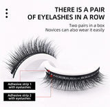 Reusable Self Adhesive False Eyelashes No Glue or Eyeliner Lashes Eyelashes Easy to Put on Non-Slip Waterproof Self Sticking False Lashes for Women 2 Pairs (F03)