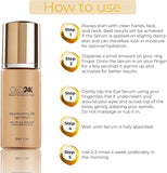 GLO24K Eye Serum with 24K Gold, Anti-Aging Formula with Vitamins and Hyaluronic Acid