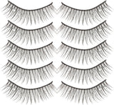 Lurrose Natural False Lashes 5 Pairs False Eyelashes Fluffy Eyelashes with Rhinestones Fake Lashes Natural Look Lashes Pestañas Postizas Naturales