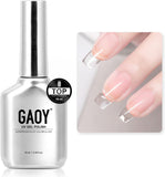 GAOY Gel Top Coat for Gel Nail Polish, 16Ml No Wipe Clear Finish, High Gloss Varnish for Long Lasting UV Gel Nail Art DIY