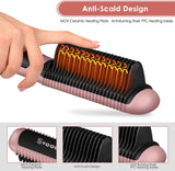 Hair Straightening Brush for Women - Ceramic Hair Straightening Brush Matte 6 Temperature Settings, Hot Brush Hair Straightener anti Scald, 20 Mins Auto Shut Brush Straightener for Salon Styling