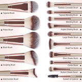 Makeup Brushes MAANGE 15 Pcs Makeup Brush Set with Makeup Sponge and Brush Cleaner Premium Synthetic Make up Brushes for Powder Foundation Blush Eyeshadow Concealers Professional Kabuki Brushes