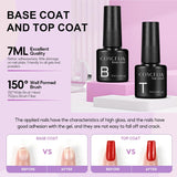 Coscelia Gel Nail Polish Set with 12 Colors Nail Gel Polish Rhinbow Series with Base Gel Top Coat Matte Coat Gel Peel off Protective Nail Gel and Nail Glitter Powder Nail Art Brush for Nails