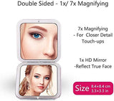 Compact Mirror, Makeup Mirrors, Double Sided Travel Mirror with 1X and 7X Magnification, Foldable Hand Vanity Mirror, Purple