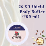 SWOSH Natural Body Butter Cream 100 GM with Shea Butter and Cocoa Butter Suits All Skin Type.