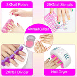 Nail Art Studio Set for Girls Kids Nail Polish Kit Girls Nail Salon Games - Girls Birthday Presents