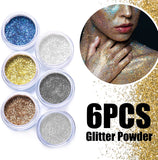 VIOLA HOUSE Glitter for Face Hair Eyes and Body, Festival Glitter Nails Makeup Long Lasting Sparkling,8 Pcs Slim Fine Laser Glitter Powder Set,Liquid Body Glitter Gel