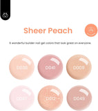 Beetles Gel Nail Polish Jelly Gel 6 Colors Builder Nail Gel 8 in 1 Strengthener Gel Sheer Peach Clear Builder Nude Pink Hard Gel Extension Base Nail Gel False Nail Tips Glue for Nail Art Design Women