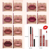 MKNZOME 12Pcs Lip Liner and Lip Gloss Set, Matte Liquid Lipstick Makeup Set Waterproof Long-Lasting Velvet Lipgloss Lipliner Make up Gifts for Women Teenage Girls Birthday Valentine'S Day Xmas